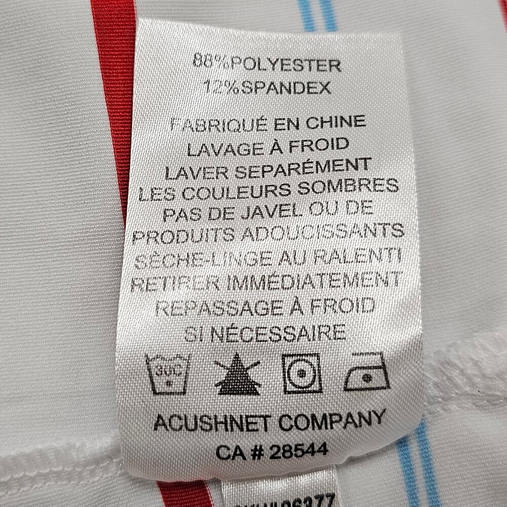 FootJoy Shirt Mens Large Golf Polo Stripes Plantation Course Edisto White Red - Picture 12 of 15